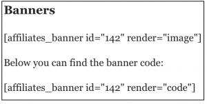 Banner shortcode example