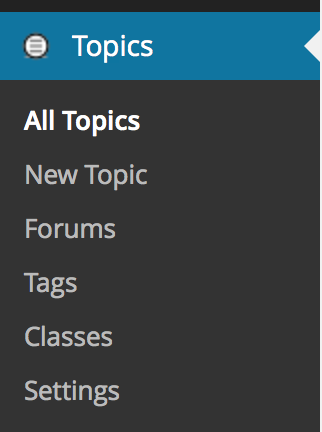 Topics Menu