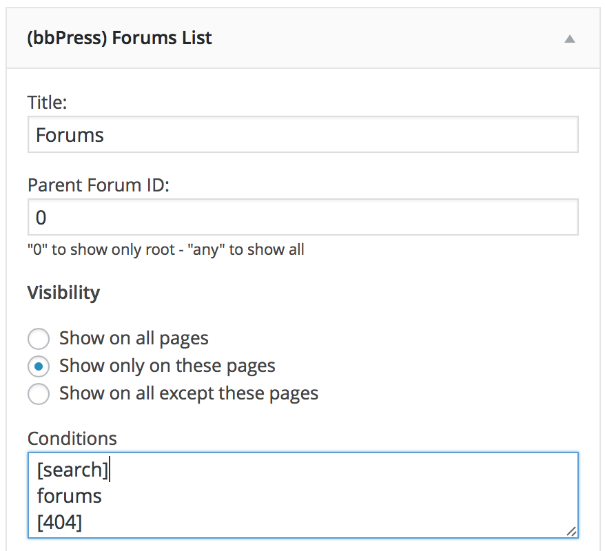 bbpress forums list widget