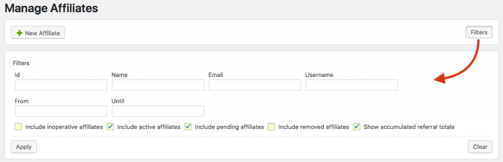 Managing Affiliates | Itthinx Documentation