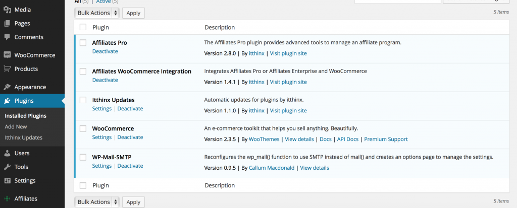 Integrations | Itthinx Documentation