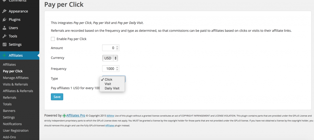 Pay per Click | Itthinx Documentation