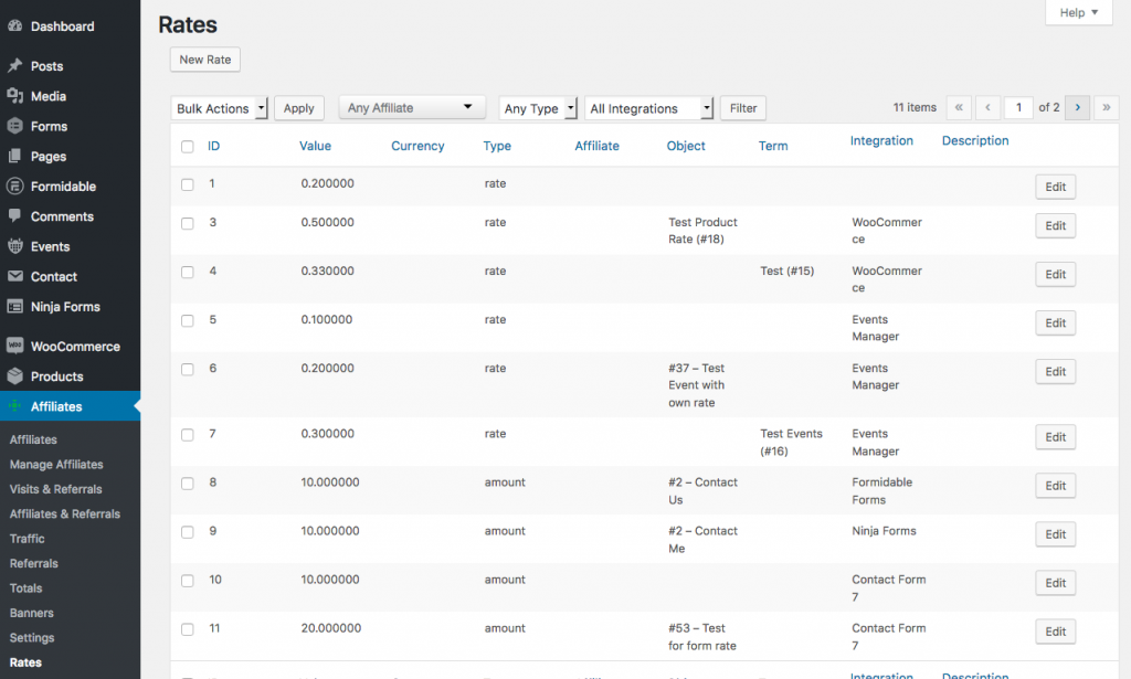Rates | Itthinx Documentation