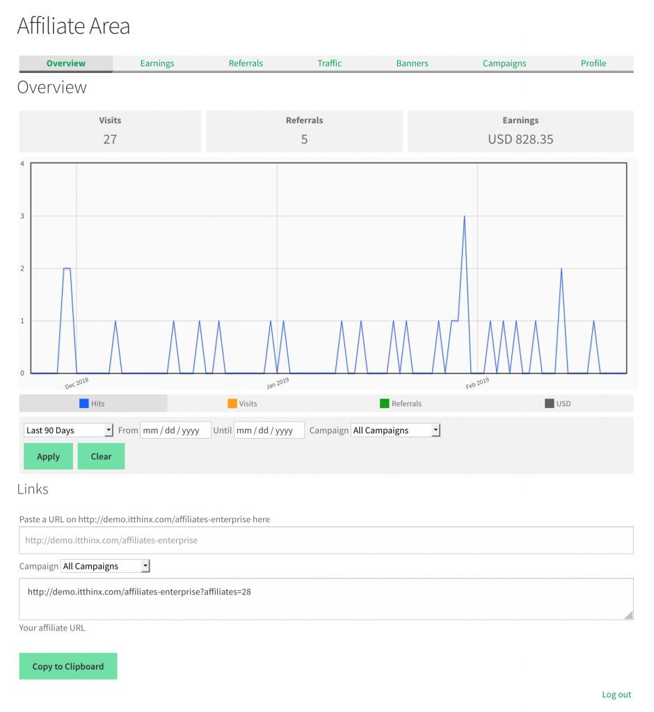 [affiliates_dashboard] | Itthinx Documentation